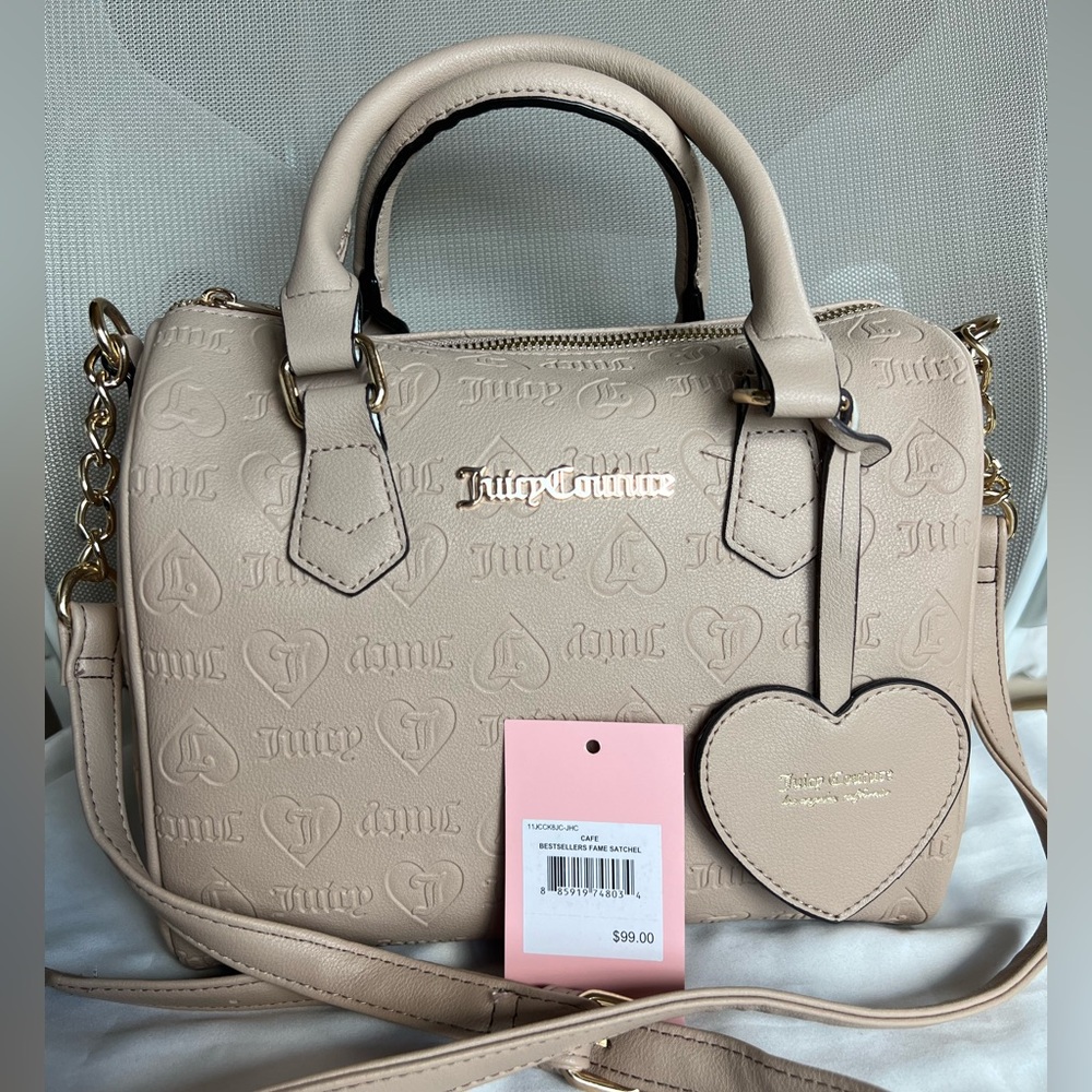 Juicy Couture Tan Satchel with Heart Charm
